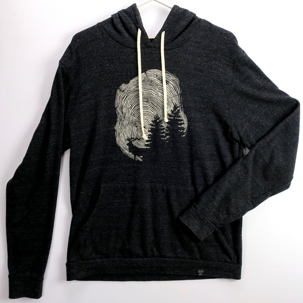 Organic Cotton Blend Hoodie Men’s Large Charcoal Made in USA | United By Blue